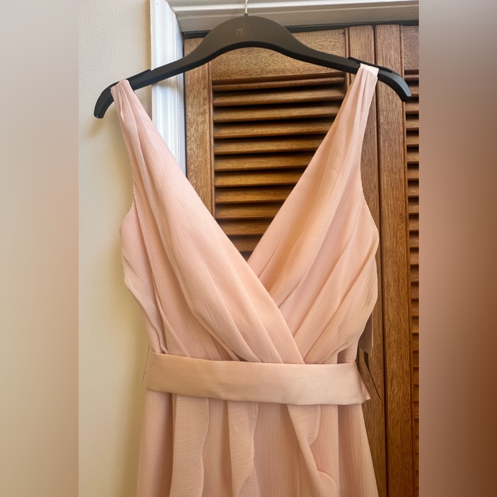 White By Vera Wang brand new with tags blush pink size 2 gown with satin belt - Picture 7 of 11